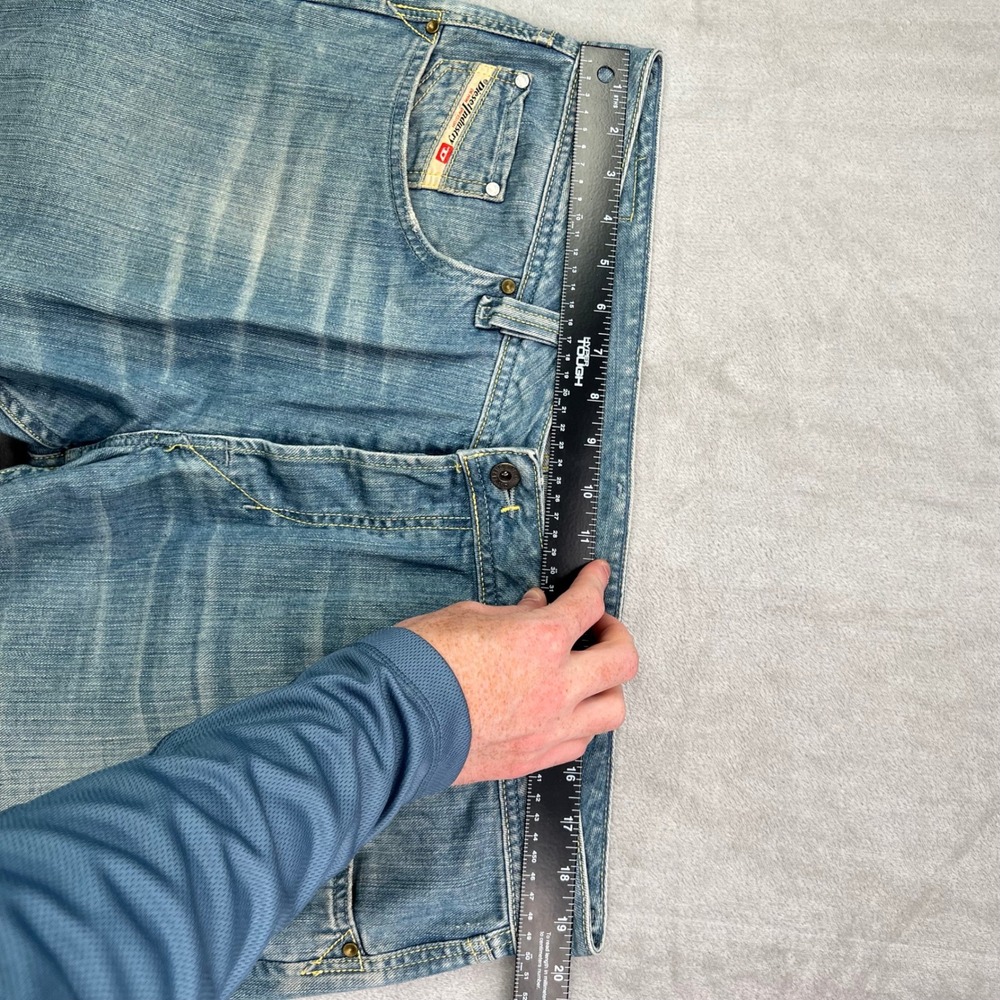 Diesel Rolan Jeans Mens 38x30 Blue Medium Wash Straight Leg Made In Italy Denim - Picture 10 of 15